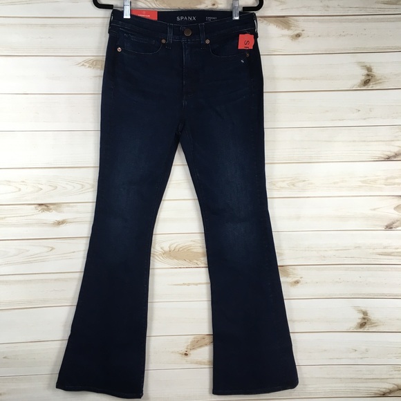 SPANX The 5 Pocket Flare Dark Wash Jeans - Picture 2 of 8